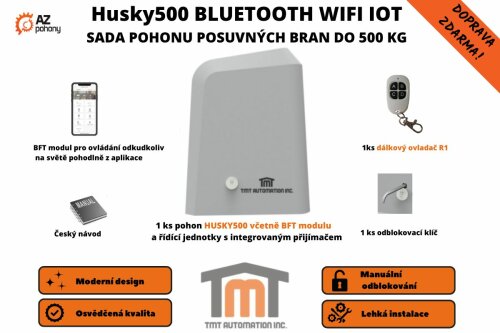 Husky500Kit Wi-Fi IoT Bluetooth - sada pohonu posuvných bran do 500 kg